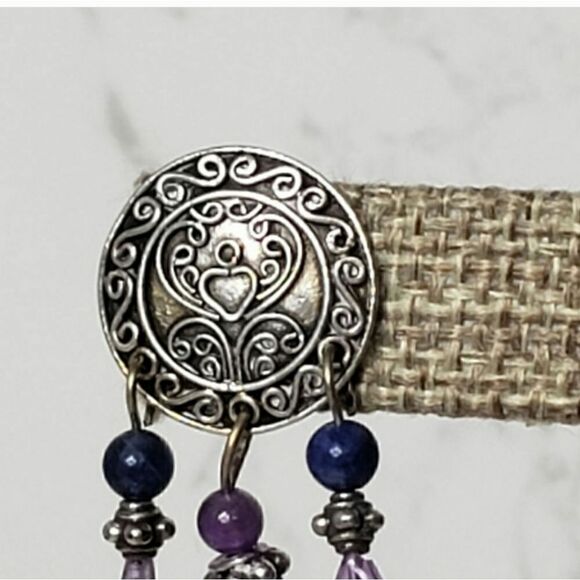 925 Silver Southwestern Style Beaded Earrings - Picture 2 of 5